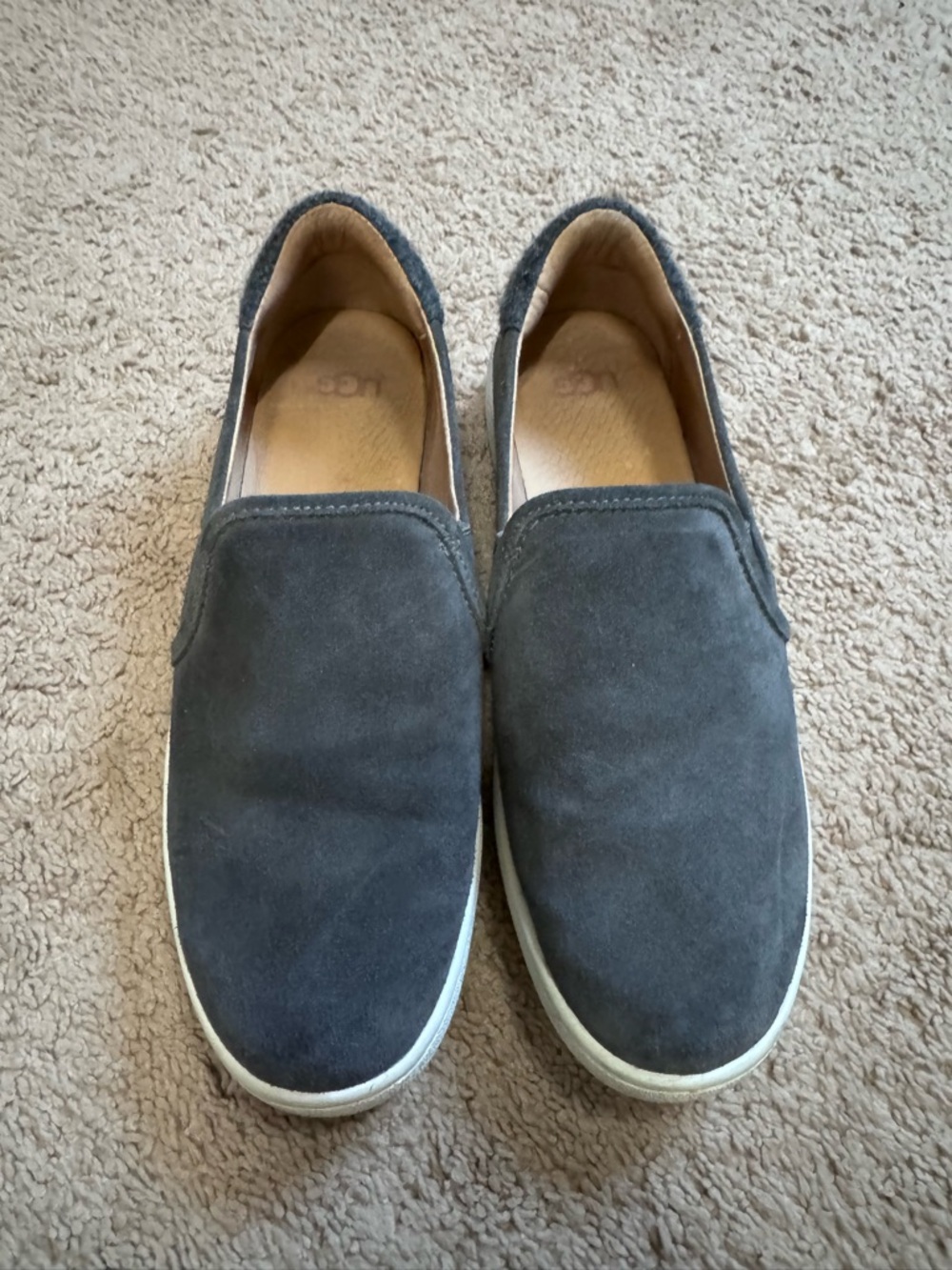 UGG Women's Gray Suede Slip-On Flats